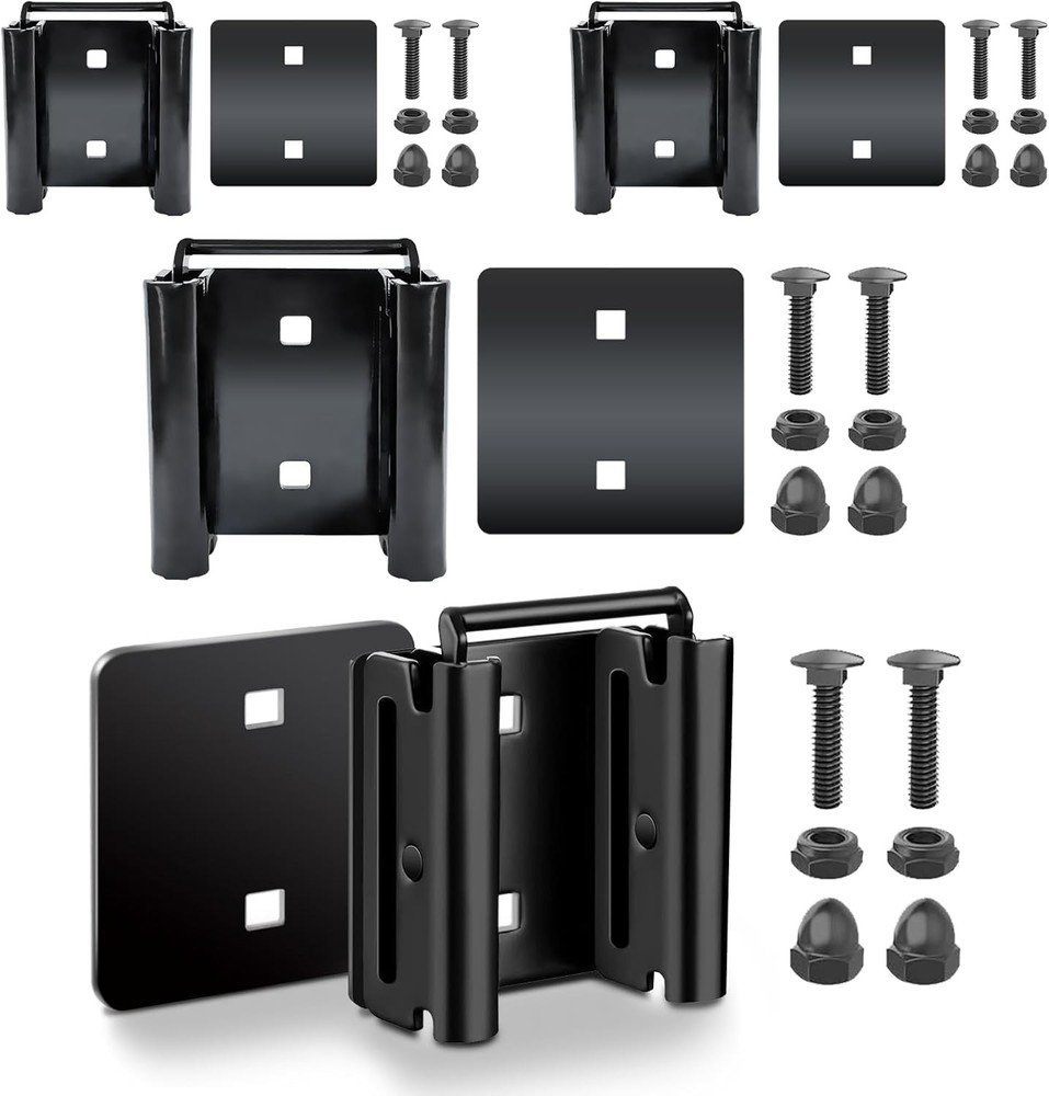 4 Pack E-Track Connector with Square Plates, E Track Double Fitting 04-Pack