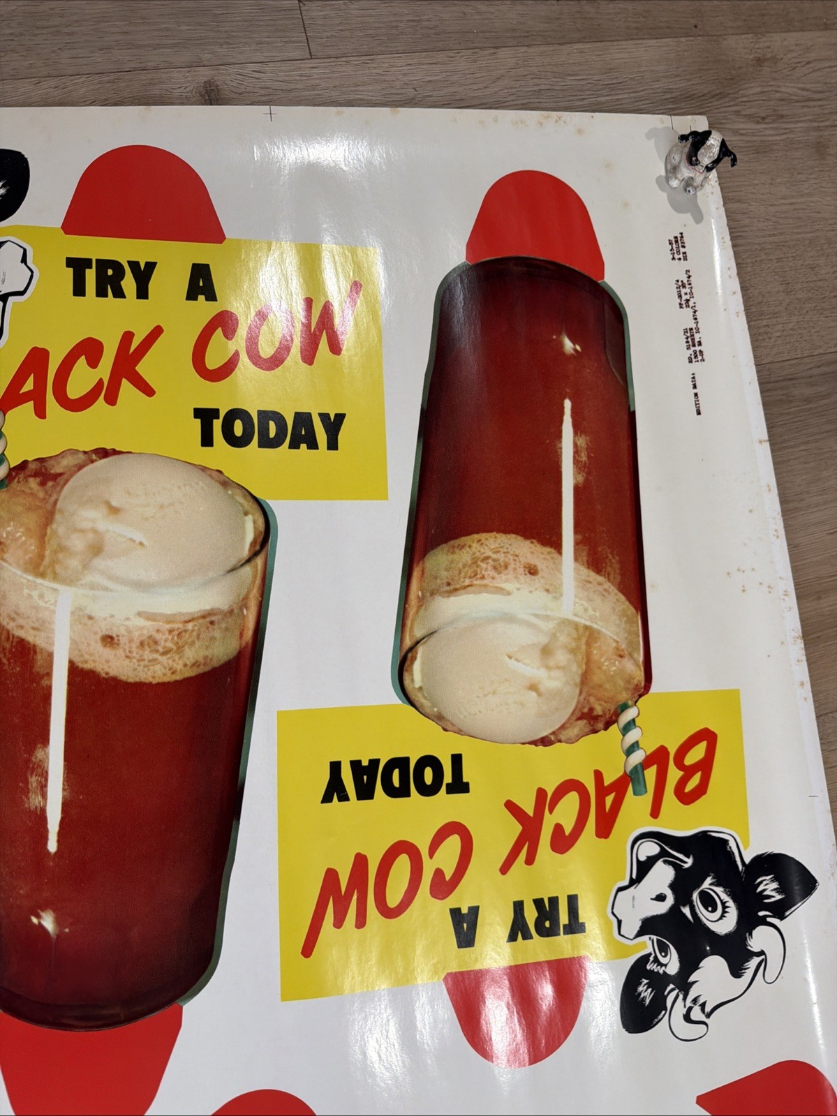 Vintage Elsie the Cow Borden Dairy Advertising Poster Sign 1957 #181