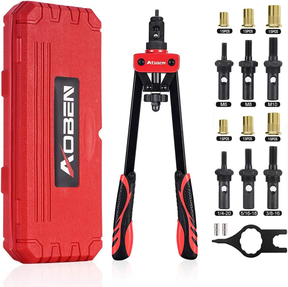 14" Rivet Nut Tool, Professional Hand Rivet Nut Setter Kit Labor-Saving and Comp