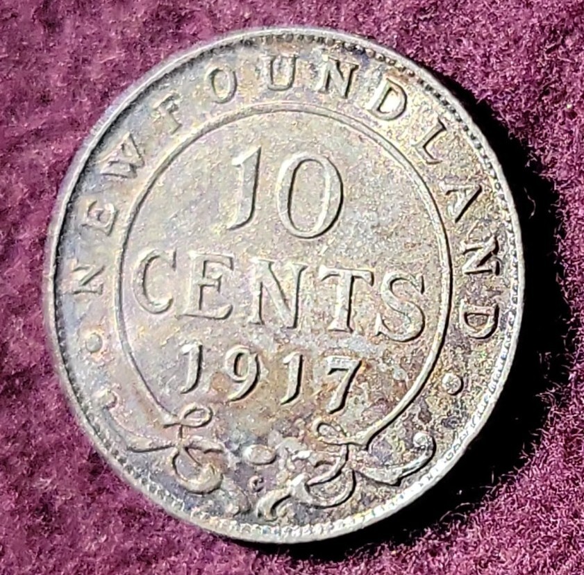 1917-C NEWFOUNDLAND CANADA 10 cent silver - Solid AU stk#k907