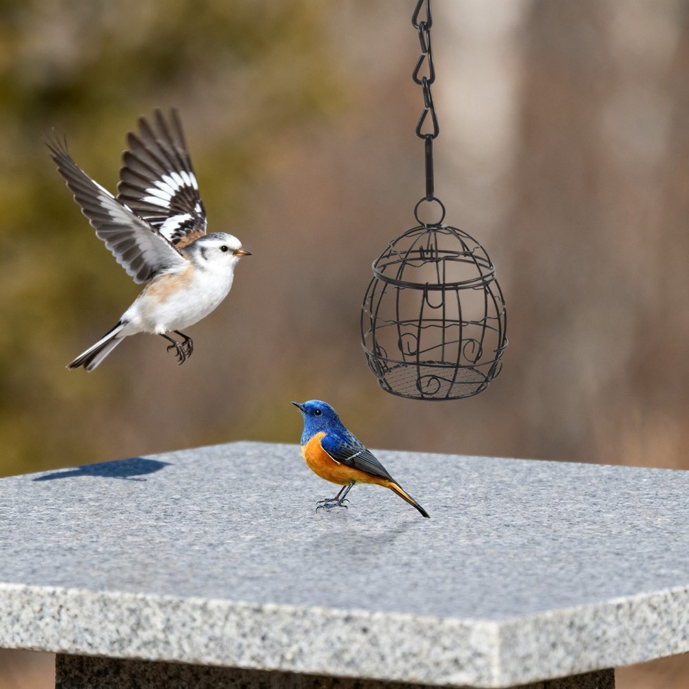 3PCS Empty Bird Nesting Material Holder: Outdoor Hanging Iron Cage - Refillable