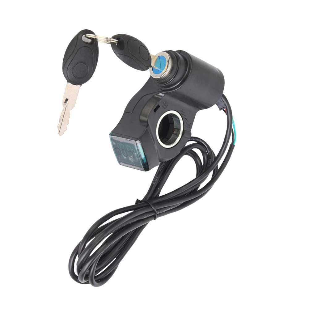 E-Bike Throttle Switch with Voltage Display Key Lock for Electric Motorcycle