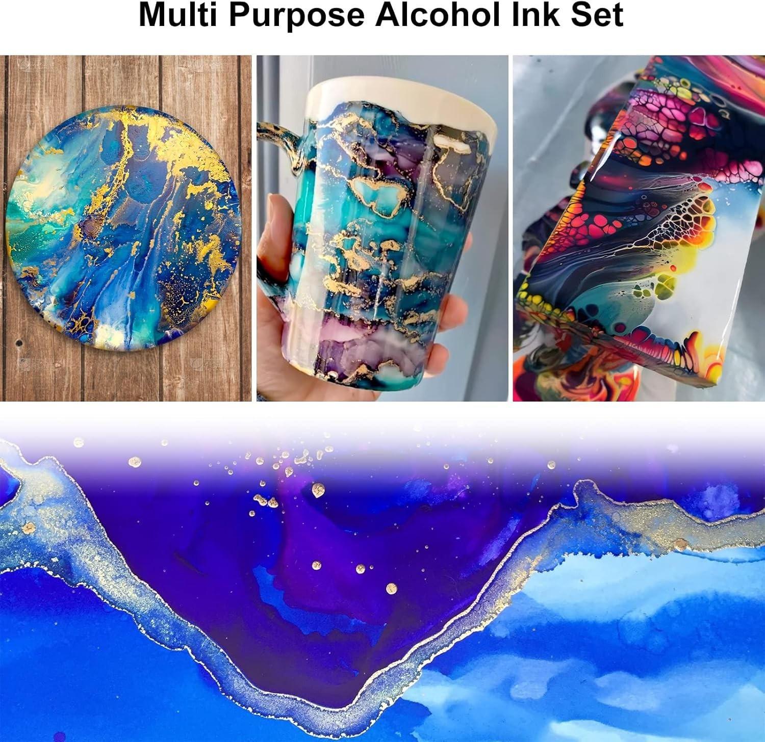 Versatile Alcohol Ink Set - 40 Vivid Colors for Exceptional Painting and Dyeing