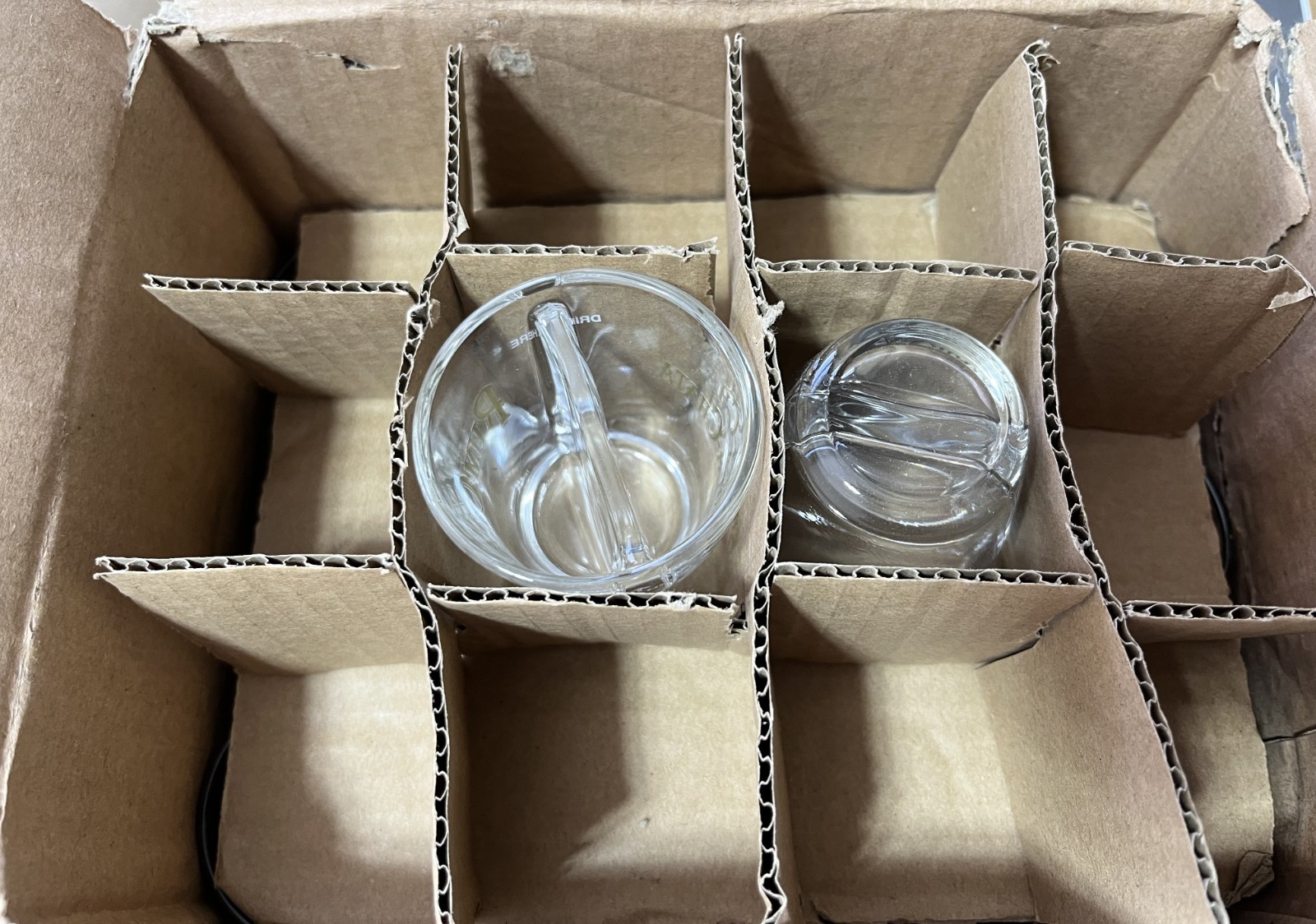 RumChata Shot-A-Chata Divided Shot Glasses - Split Glass - Rum Chata - Lot of 2