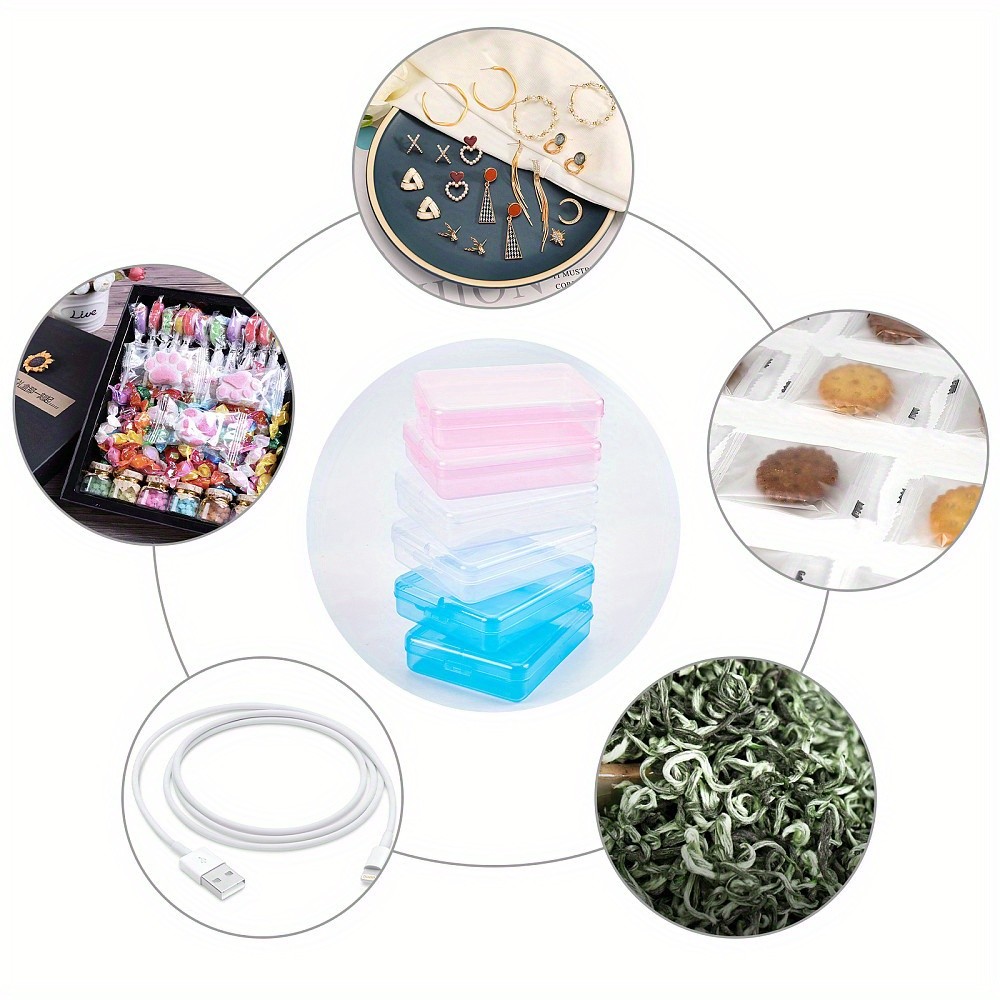 1set Transparent Polypropylene(PP) Bead Containers with Hinged Lids with Hinged