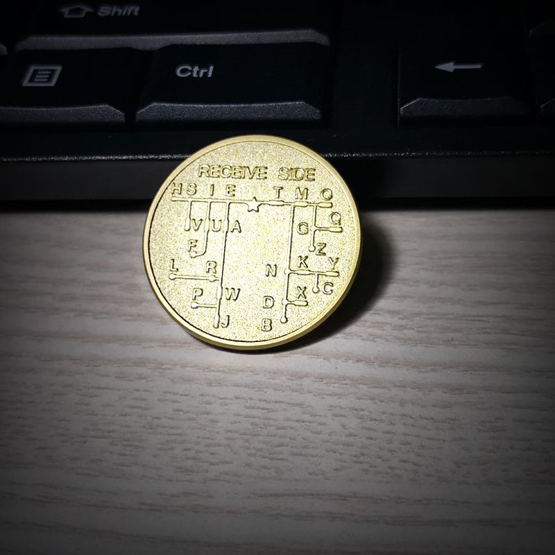 CW Morse Code Decoder Chart Medal Commemorative Bronze Alloy Steel Coin Gift