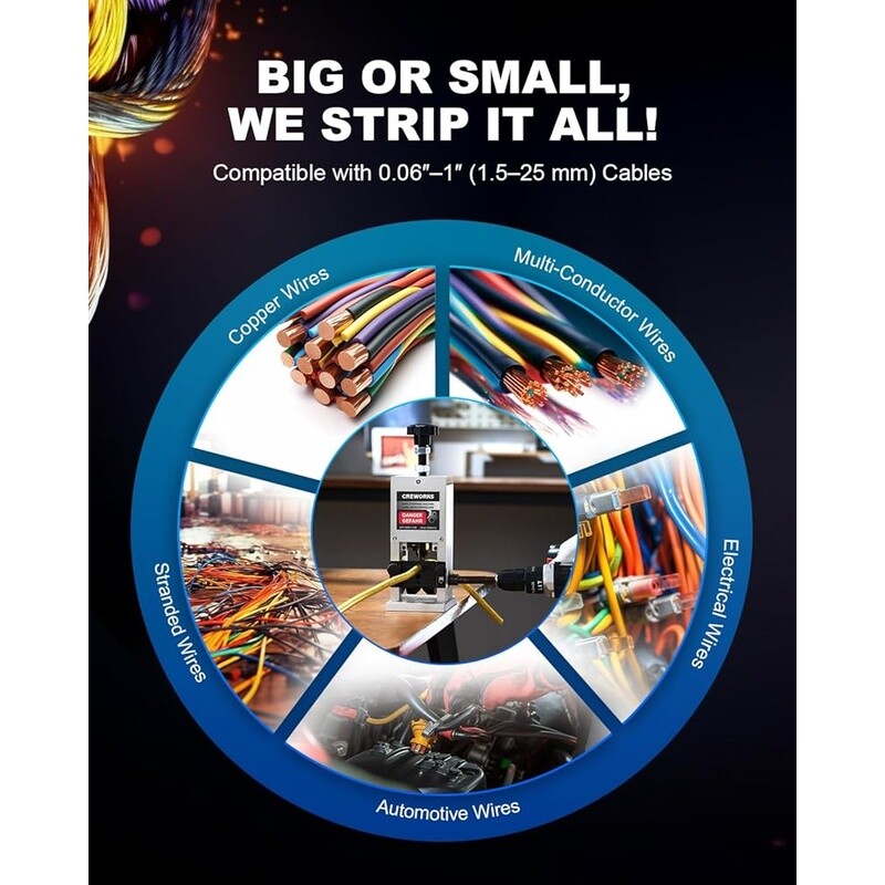 Manual Wire Stripping Machine Tool Drill Powered Cable Stripper Scrap Wire New