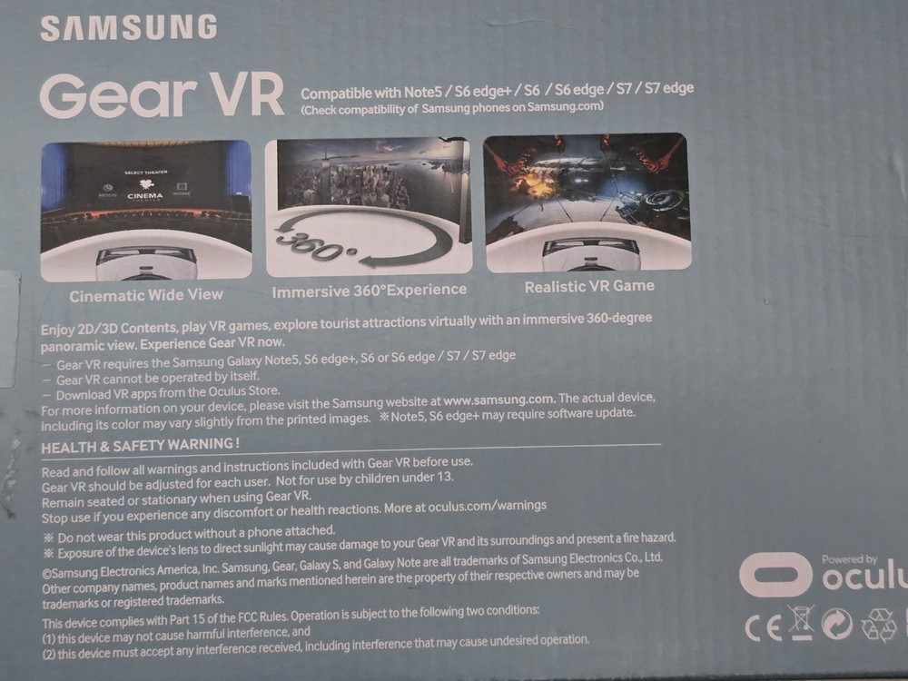 Samsung Gear VR Oculus Virtual Reality Headset