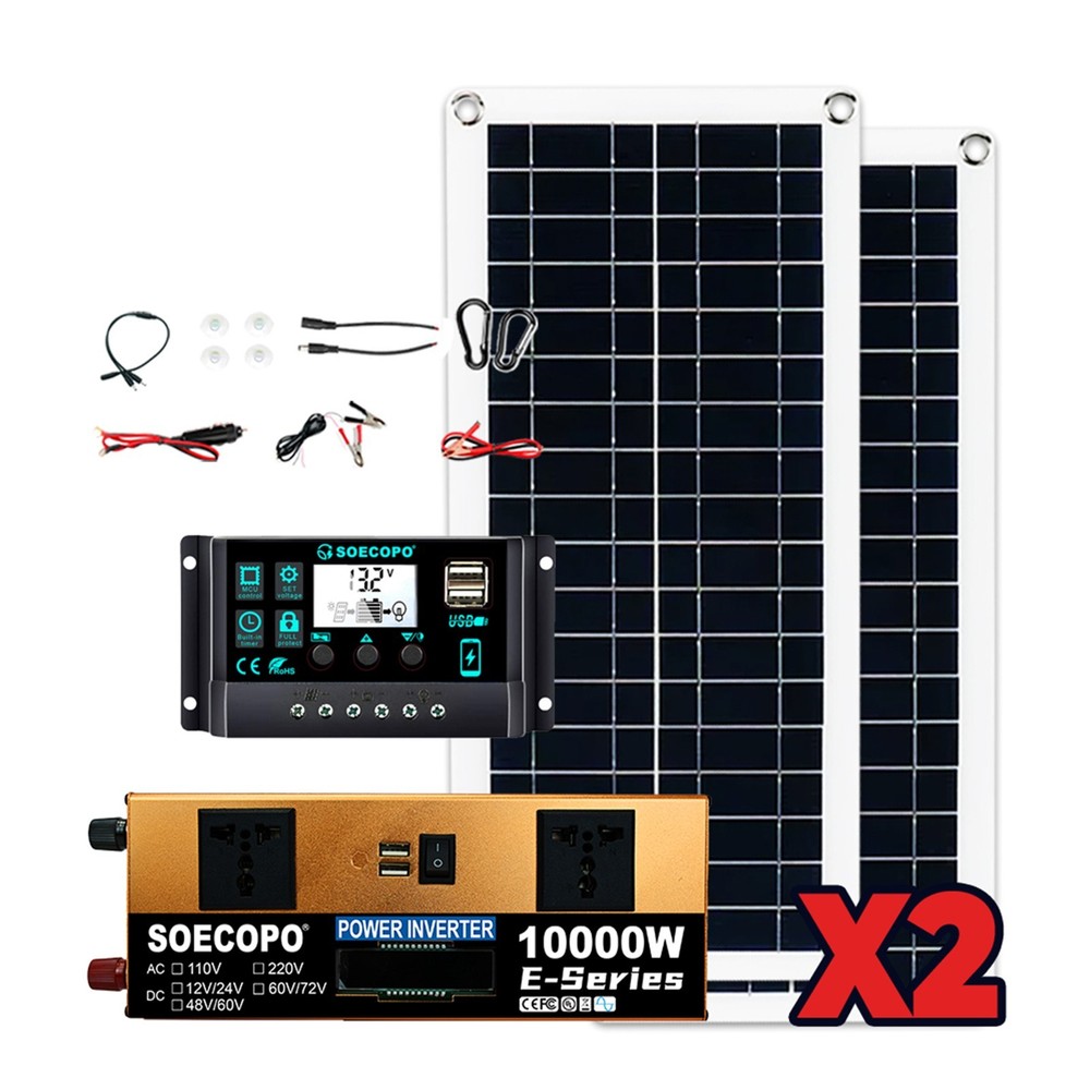 10000W Solar Kit | Includes Inverter, 2pcs 200W Solar Panels 100A Controller.