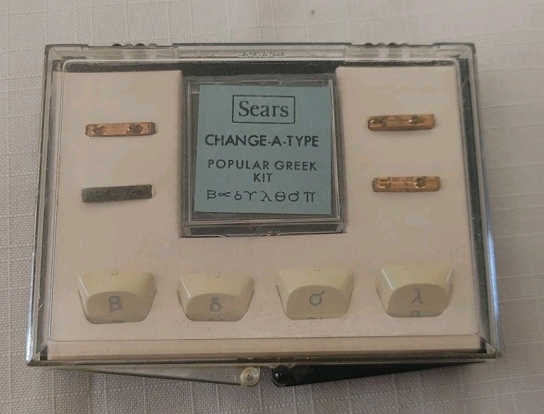 Vintage Typewriter SEARS Change-A-Type Kit ~ POPULAR GREEK