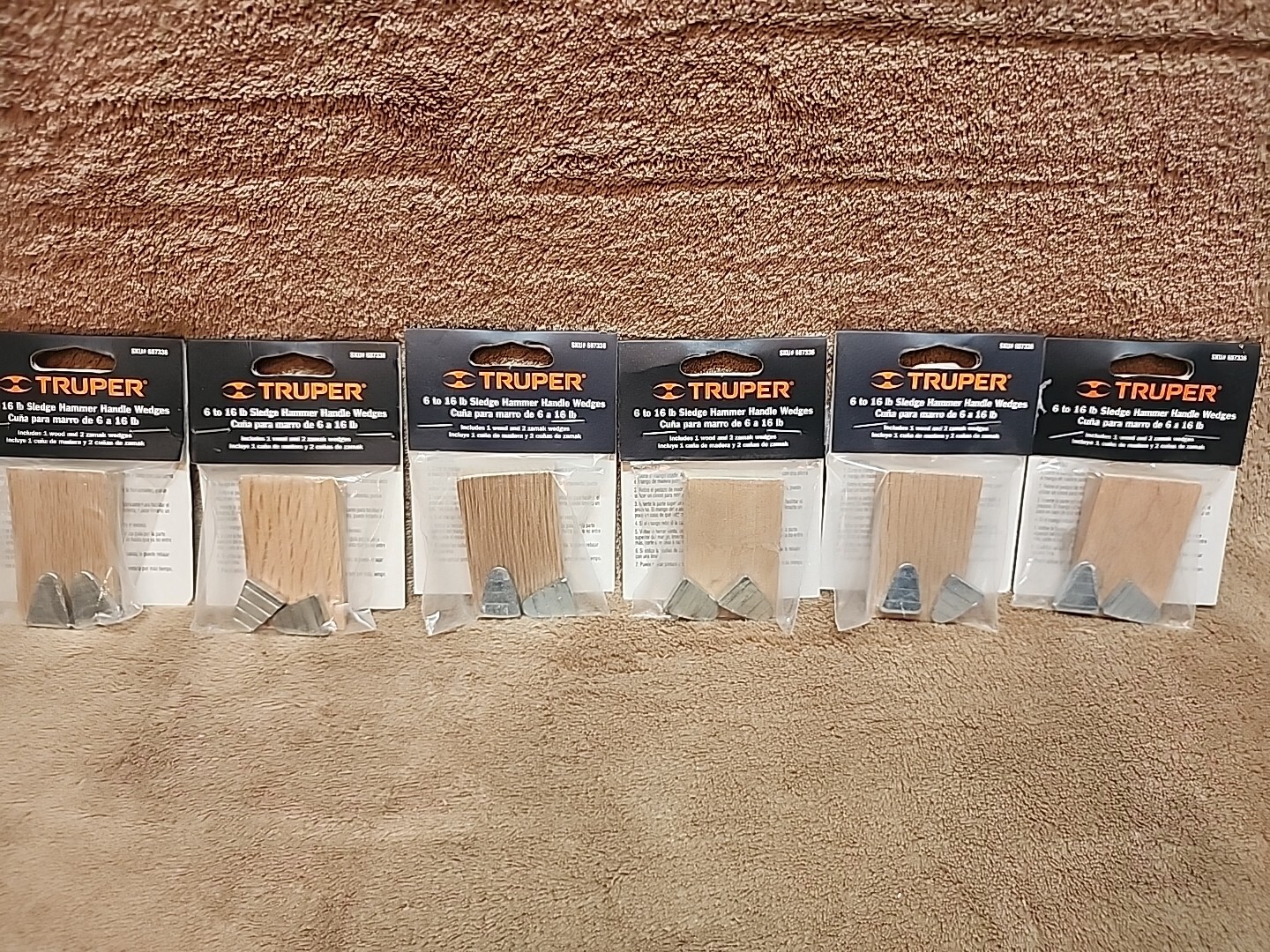 Lot of 6: TRUPER 6 to 16 lb Sledge Hammer Handle Wedges, w/ 2 Zamak #607336