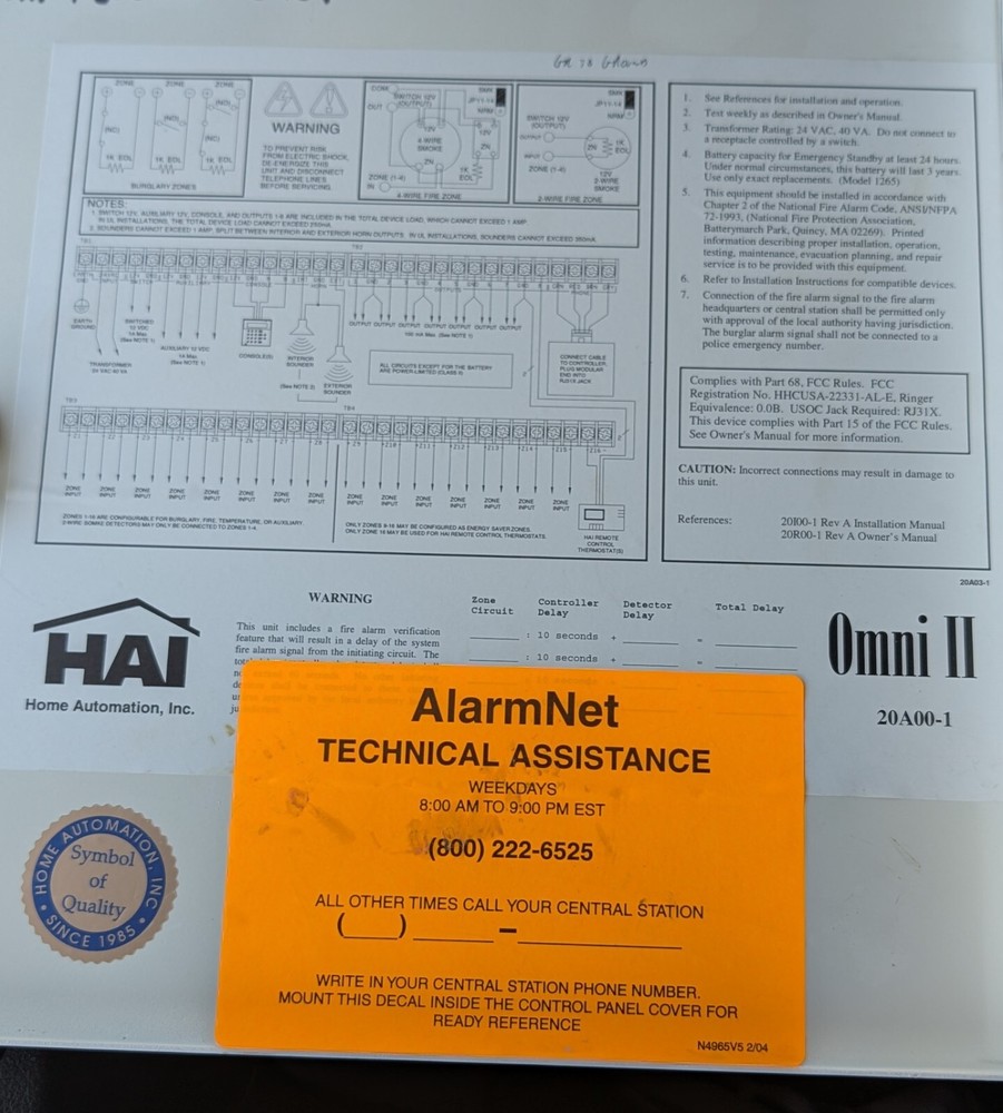 HAI Omni II 20A00-1 Control Panel USED