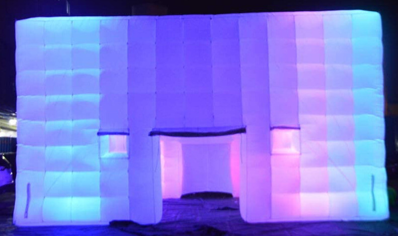 26x26x13ft Inflatable Night Club With LED Lights Cube Tent For Wedding Party