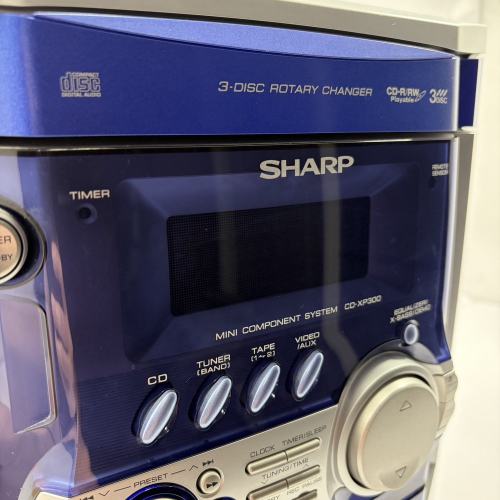 Sharp CD-XP300 Mini Component Stereo System w/ Speakers and Remote – For Parts