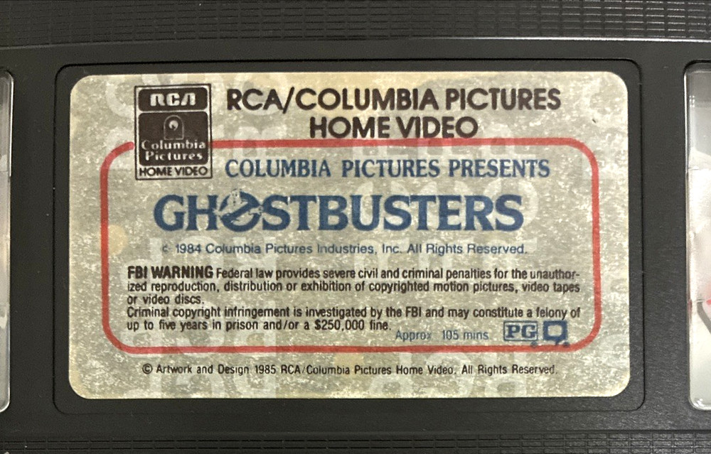 Ghostbusters VHS 1984 Early Release