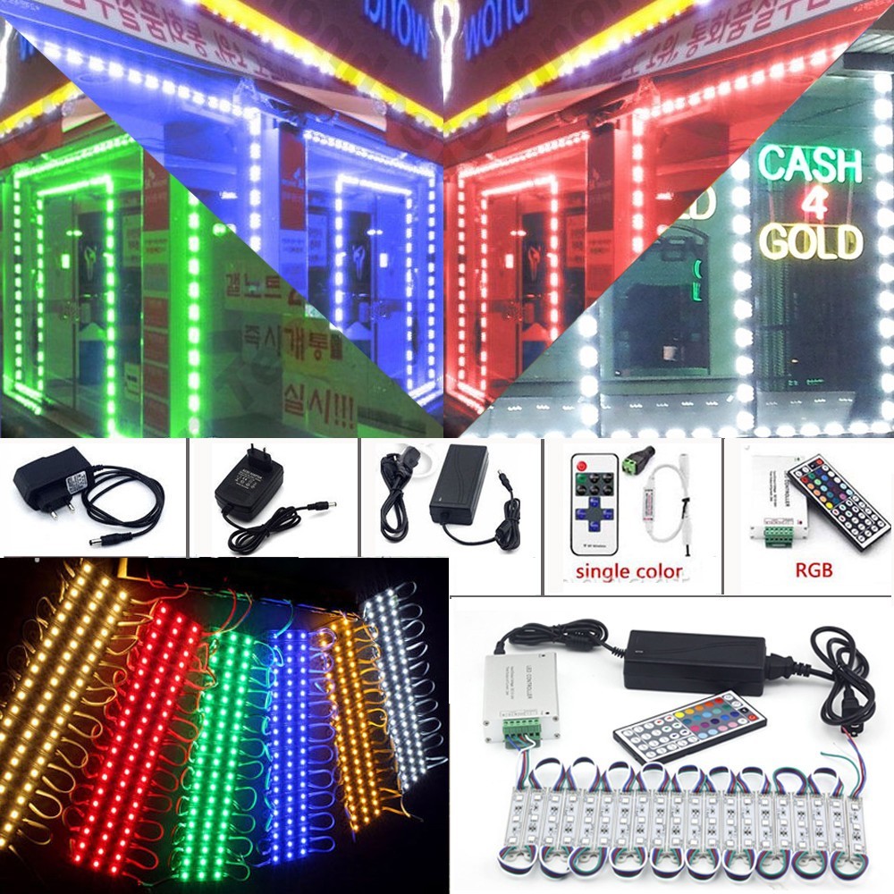 40ft Multi-Color Store Front LED Window Light Module & Power Supply & Remote