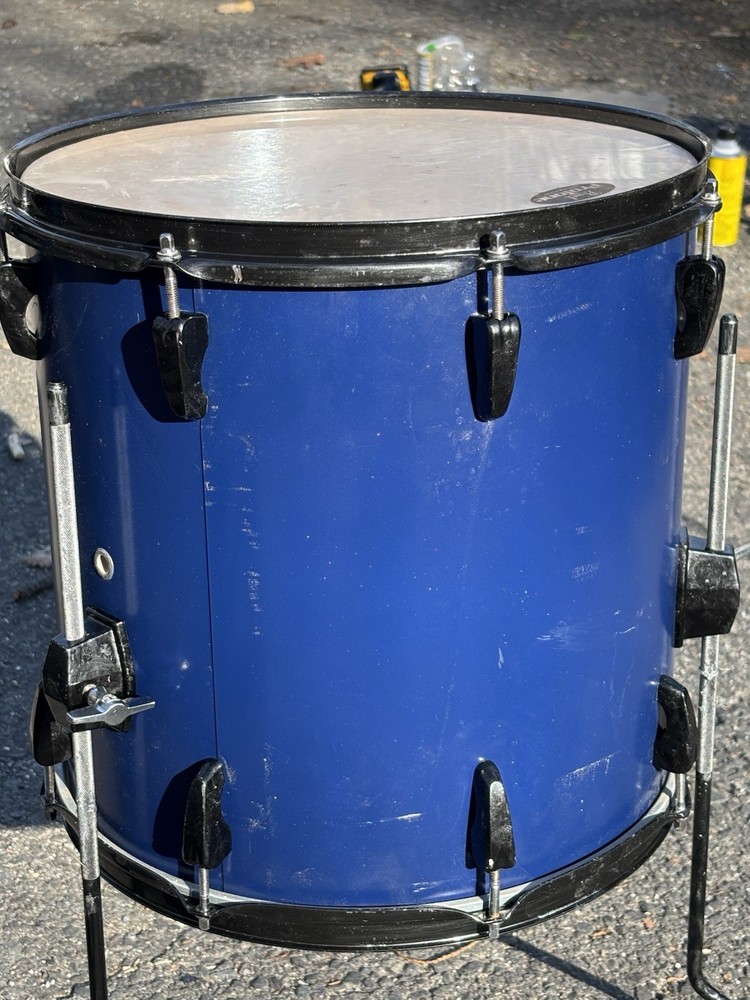 Pearl Export EX Floor Tom Drum with Black Hardware 14" Head Repainted Blue