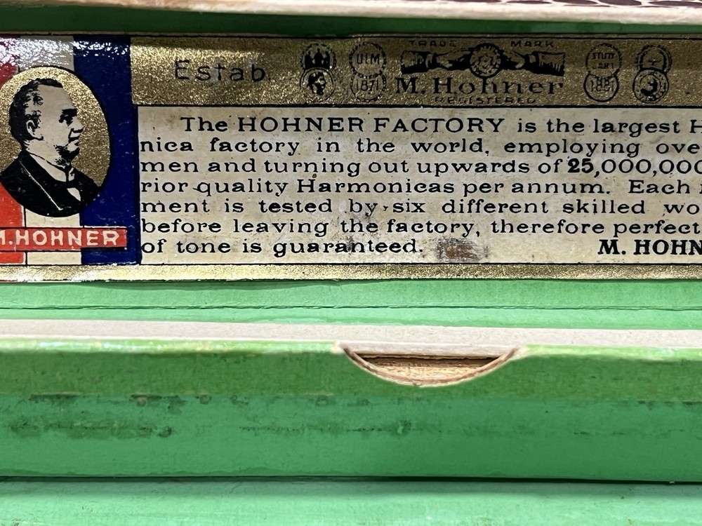 Vintage M. HOHNER echo harmonica C Key Germany W/original case