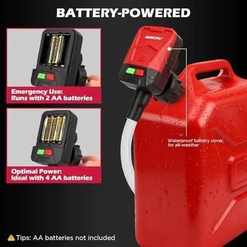 Automatic Fuel Transfer Pump with Auto-Stop Sensor(3.2 GPM), Battery...