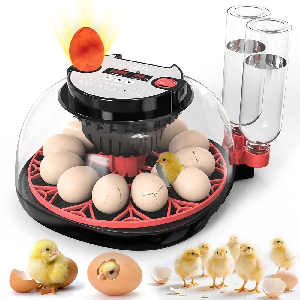 Incubators for Hatching Eggs,12 Egg Incubator with Automatic Turning and Humidit