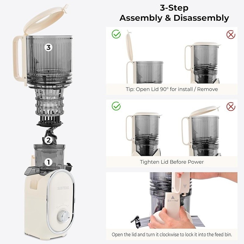 Juicer One Button Operation High Juice Yield Easy Clean Auto Cleaning Gift New