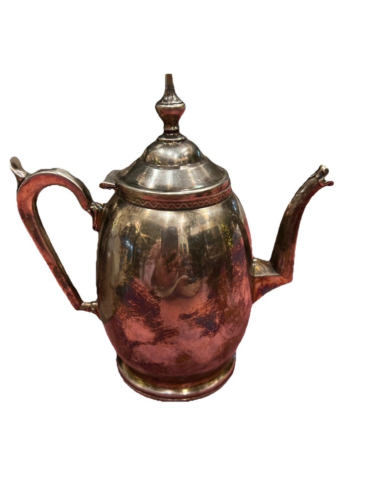 VINTAGE European SILVER-PLATED TEA POT  Marked “1900”.