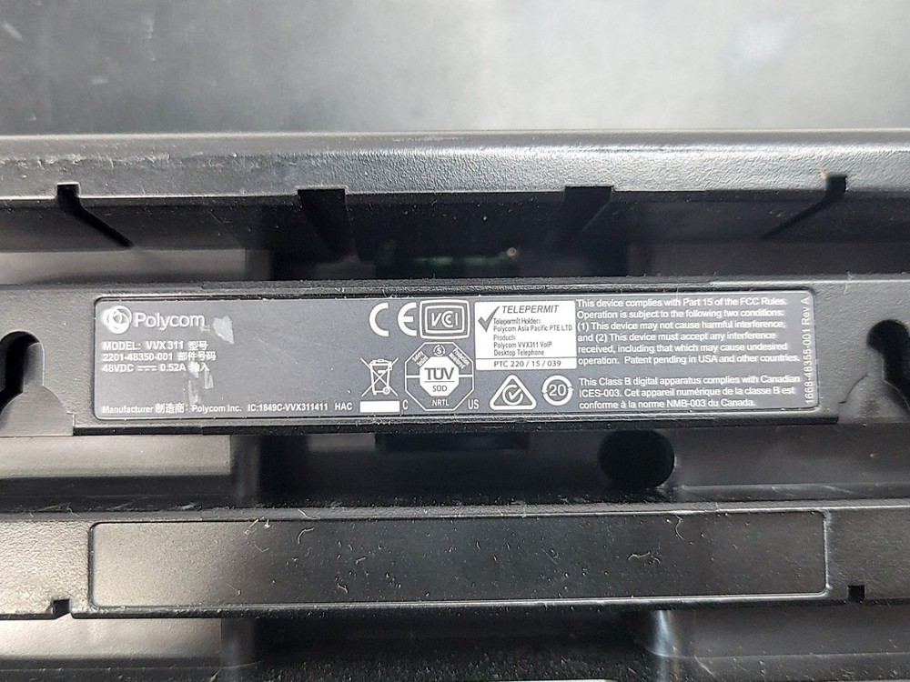 Polycom VVX 311 VOIP Desktop Telephone SEE NOTES