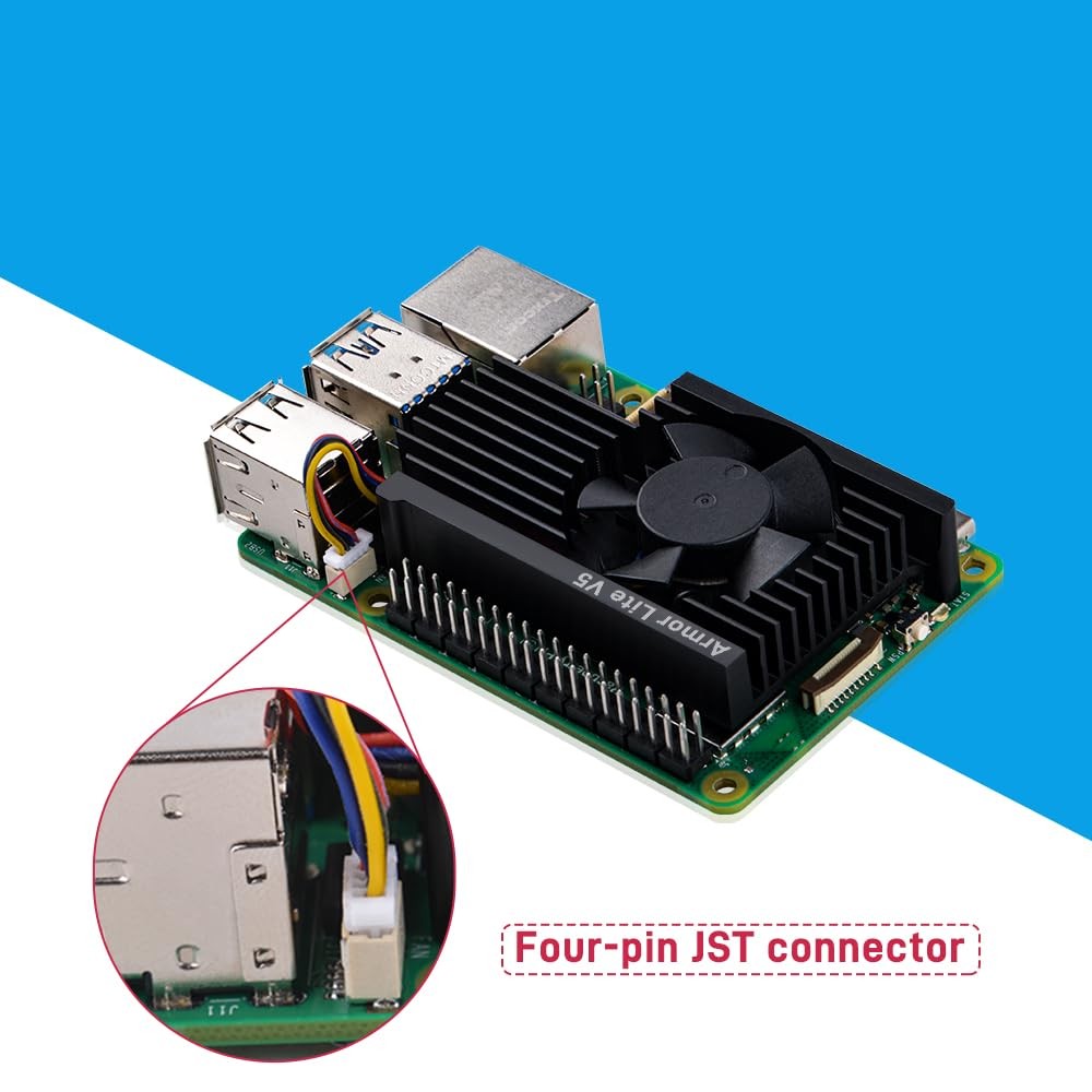 GeeekPi Active Cooler for Raspberry Pi 5, Armor Lite V5 Raspberry...