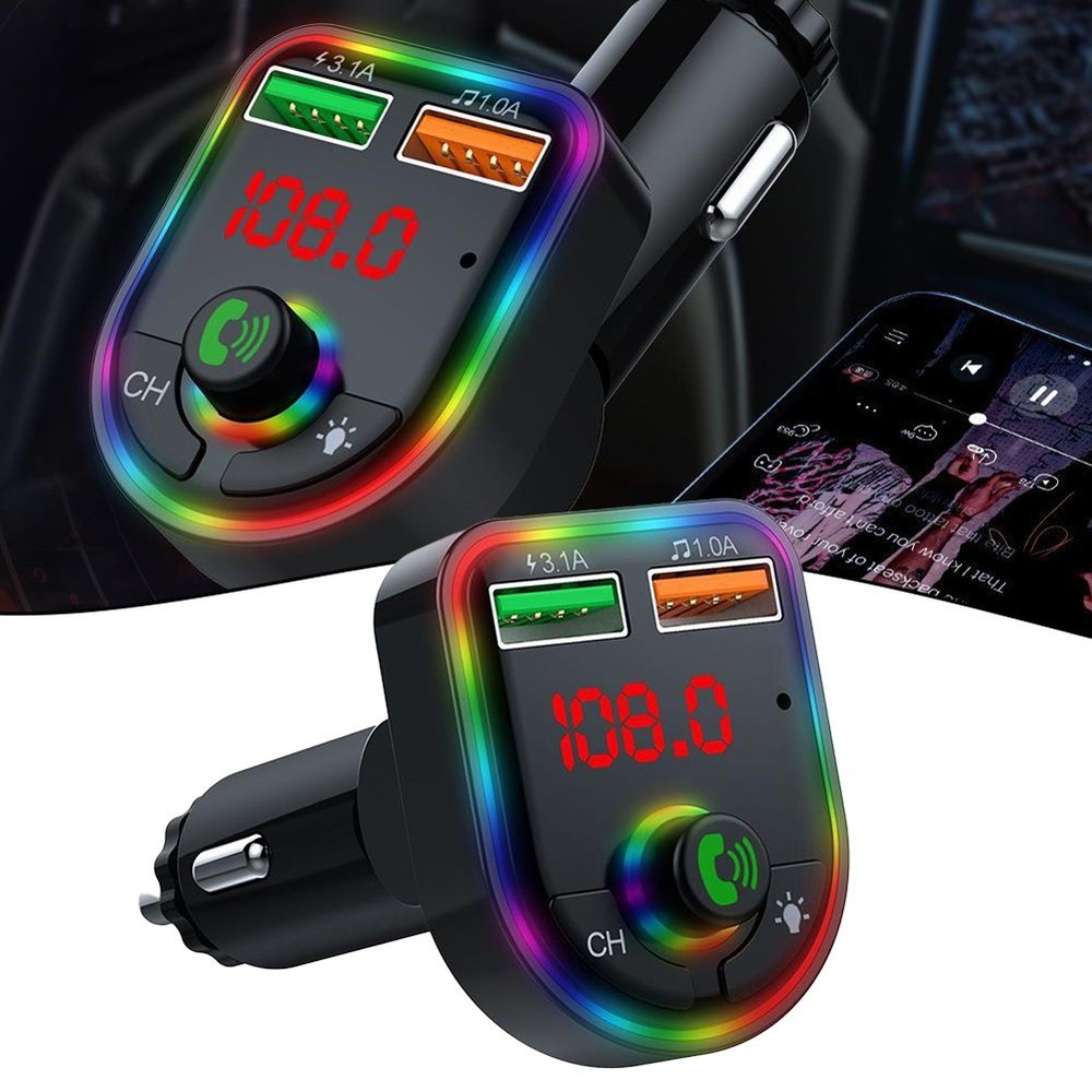 Car Wireless BT-Compatible 5.3 FM Transmitter MP3 Player USB Adapter New
