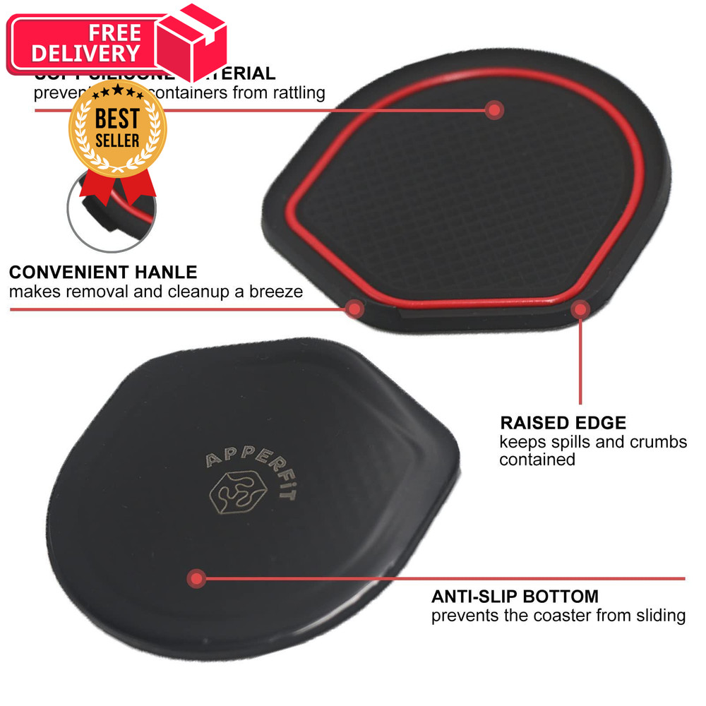 Civic Cup Holder Insert w/Coaster for Center Console Compatible red coaster