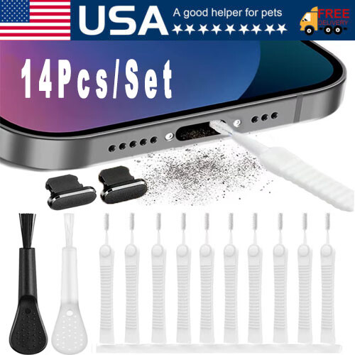 Cell Phone Speaker Dust Removal Tool Kit, Cleaner for iPhone, Samsung - 14Pcs
