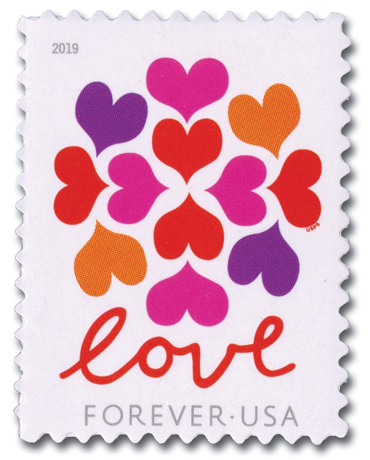 2019 USPS SHEET OF 20 FIRST CLASS LETTER STAMPS LOVE 78¢