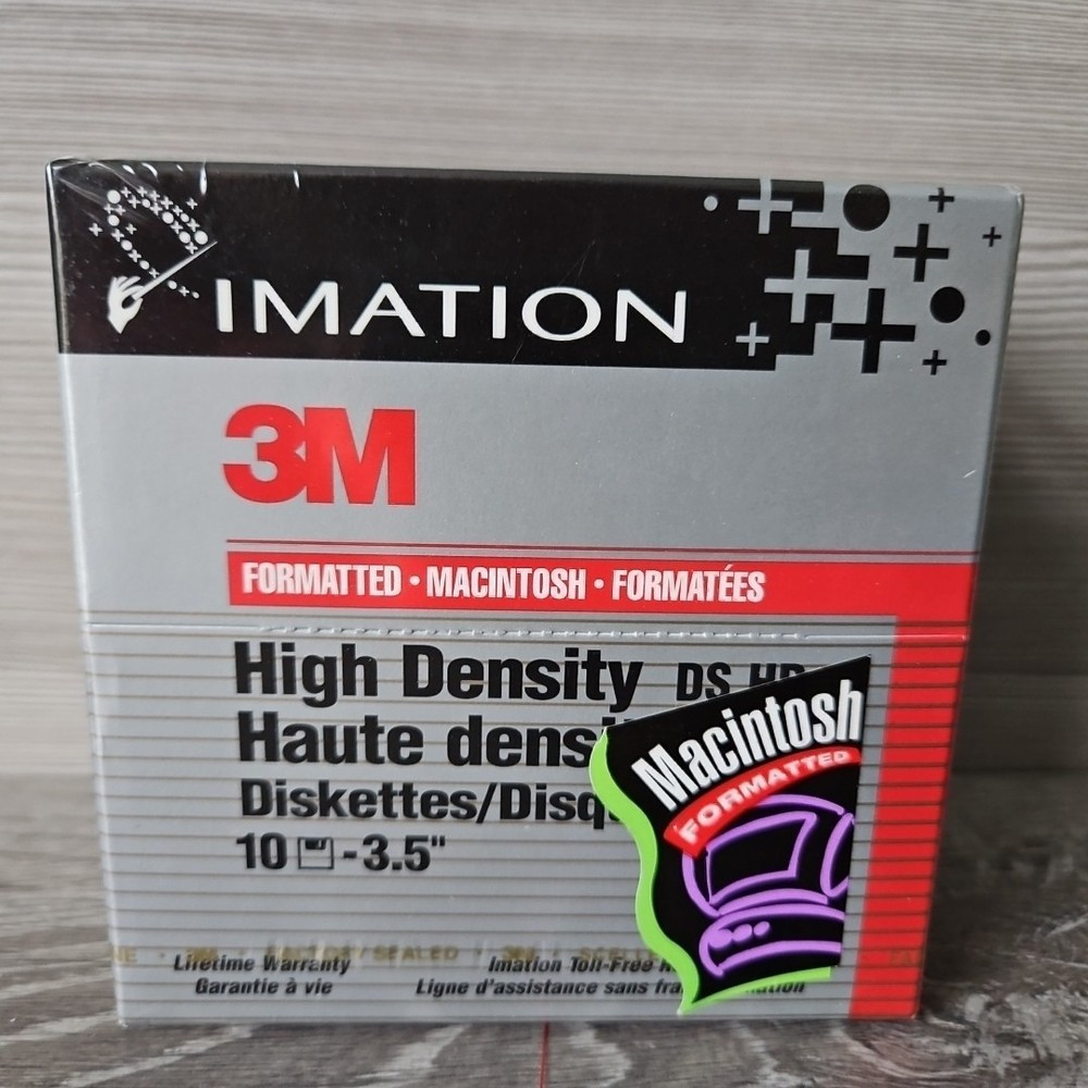 3M DSHD Diskettes Double Sided High Density 3.5" 10Pk Floppy Disk New Mac Format