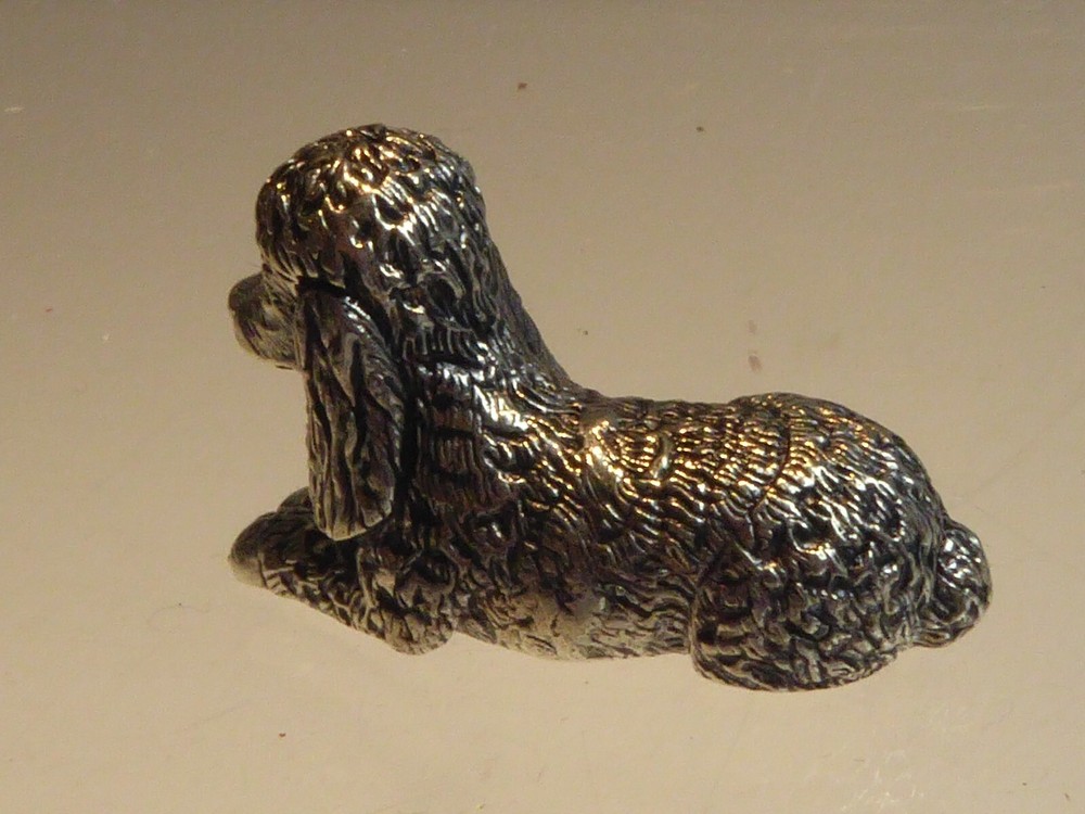 PAIR SOLID SILVER MINIATURE DOGS