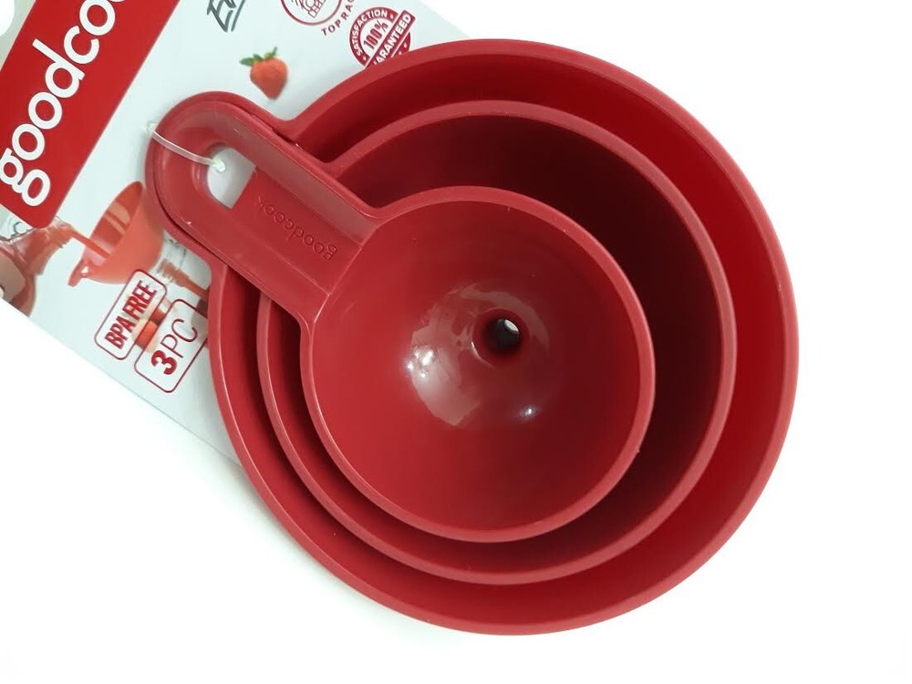 GOODCOOK 3 PC FUNNEL SET RED EXTRA SMALL SMALL MEDIUM