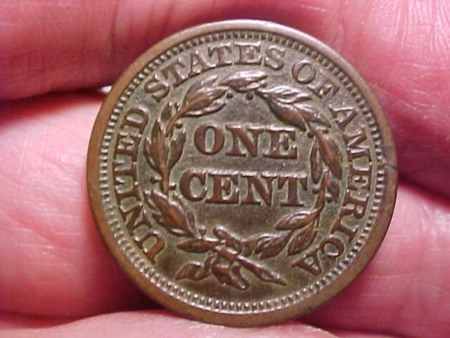 1848 Large Cent; Extremely Fine details, dark