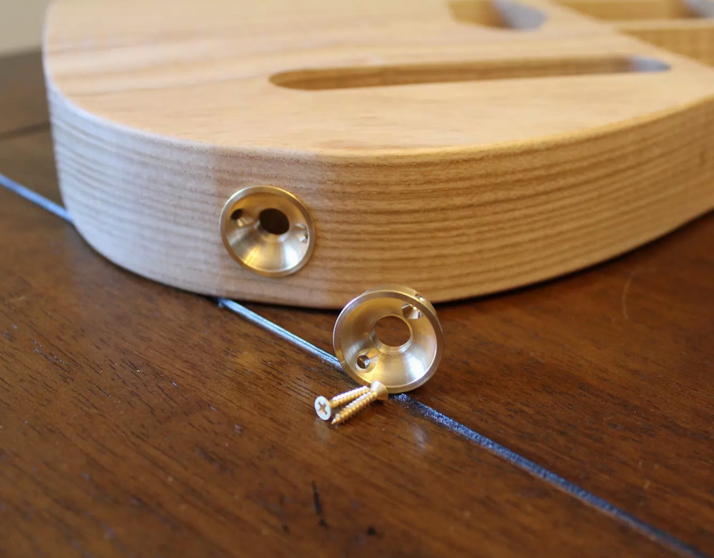 Telecaster style threaded jack plate, Solid Brass