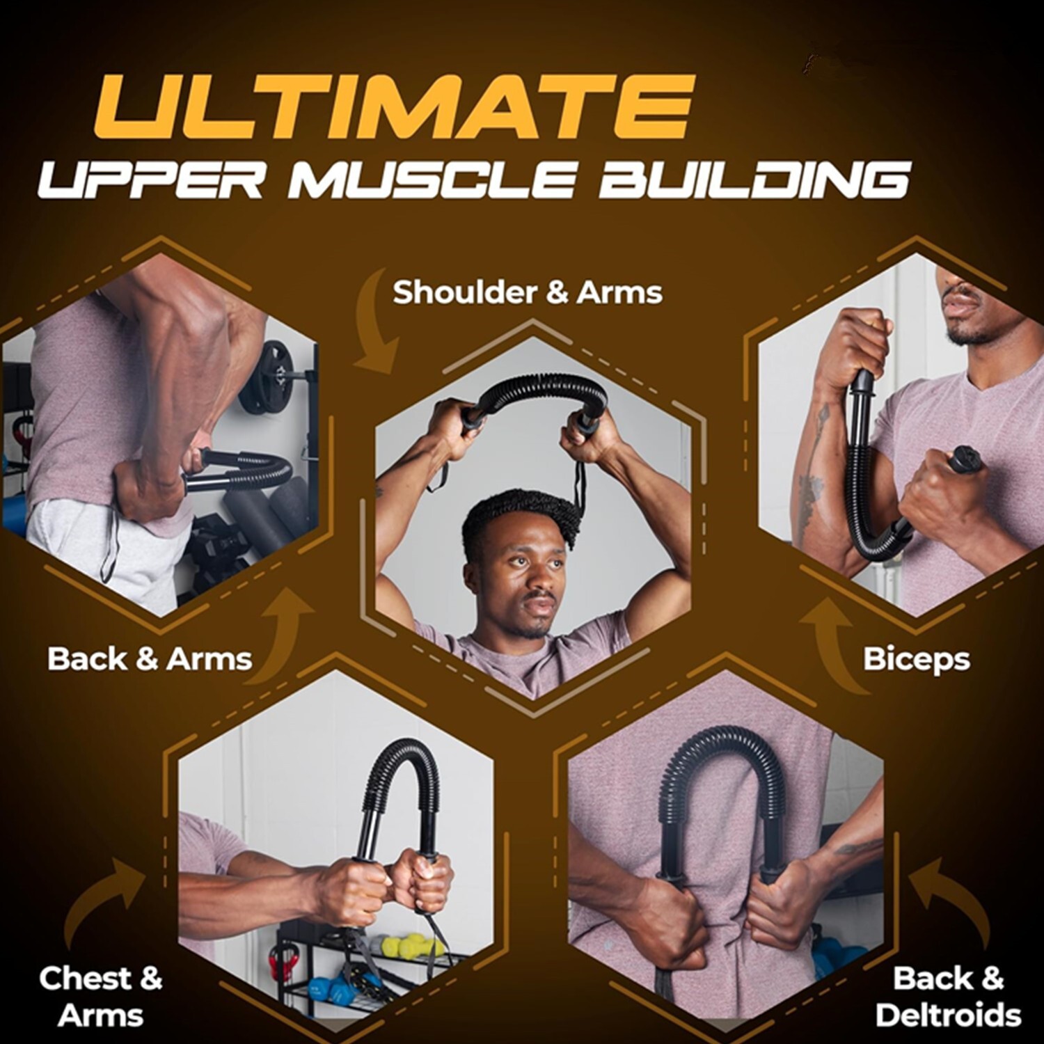 Heavy Duty Power Twister Bar for Upper Body Arms Strength Training Spring Chest