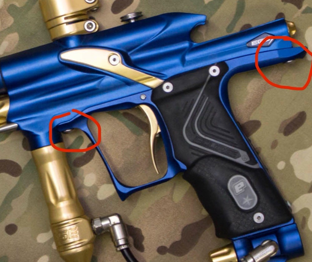 NEW PLANET ECLIPSE EGO 07 PAINTBALL MARKER TRIGGER FRAME SCREWS - (2) BLACK