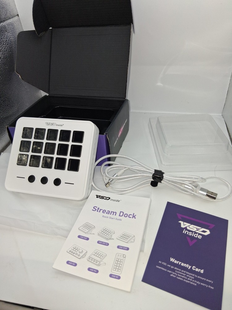 VSDINSIDE MacronKeypad Stream Dock Controller Deck Gaming Shortcut Open Box