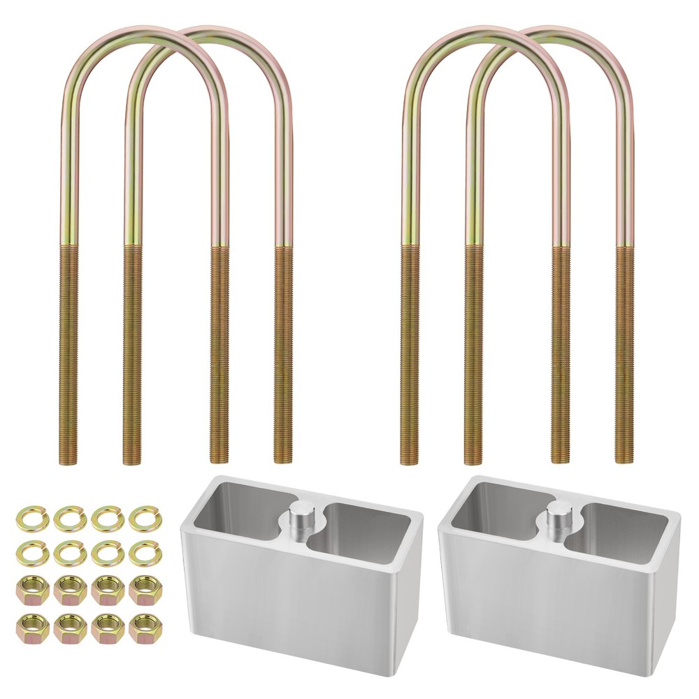Universal Leaf Spring Lowering Block Kit 4" Drop with U-Bolts & Hardware