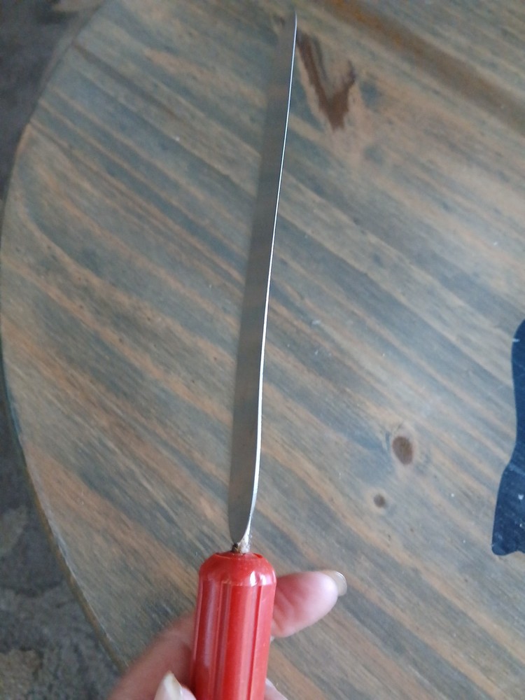 Vintage Cake Spatula Bullet Ribbed~Red Bakelite(?).