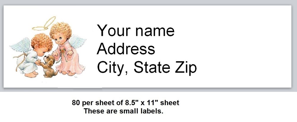 80 SMALL Personalized address labels angels (A 8)