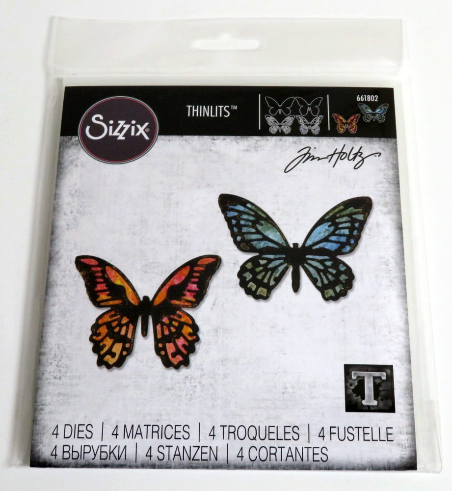 NEW Tim Holtz MINI DETAILED BUTTERFLIES 4pc Thinlits Dies #661802 by Sizzix