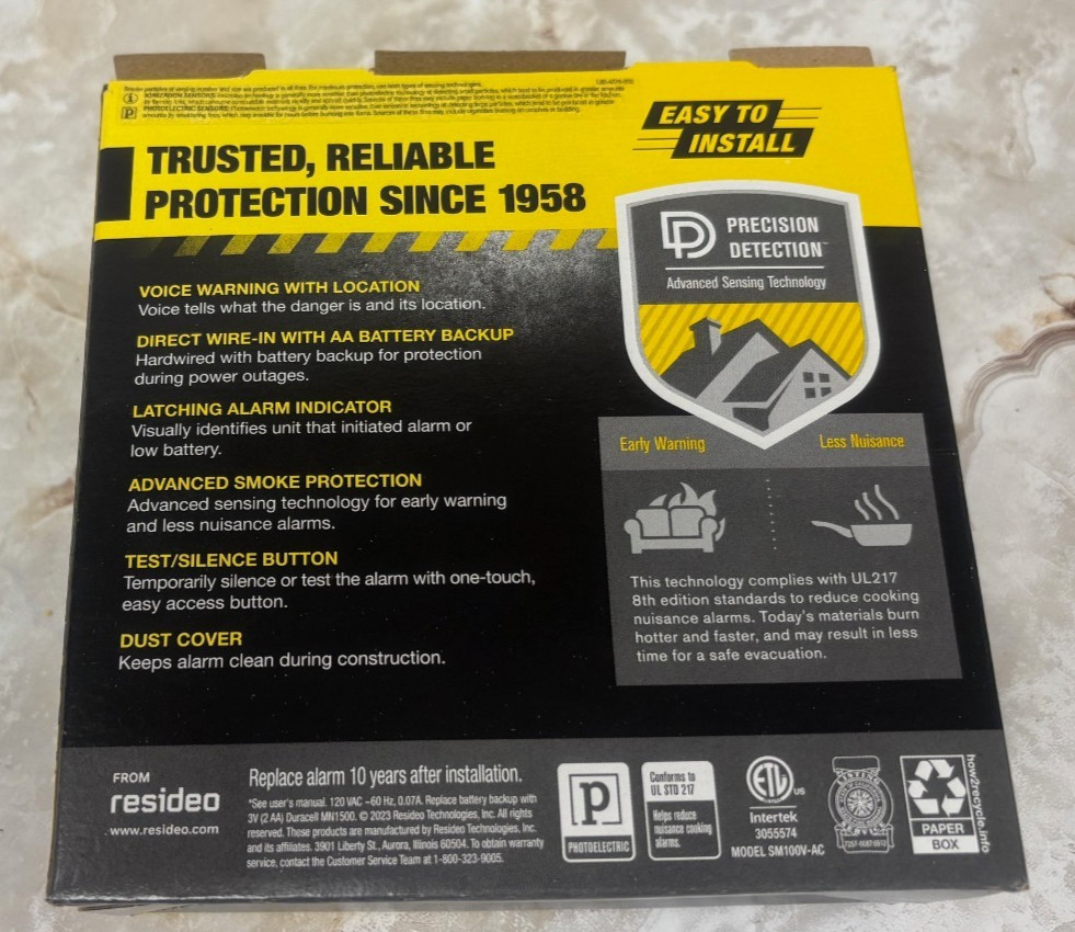 ⭐️⭐️⭐️First Alert BRK SM100V-AC Interconnect Hardwire Smoke Alarm w/ Voice & Loc