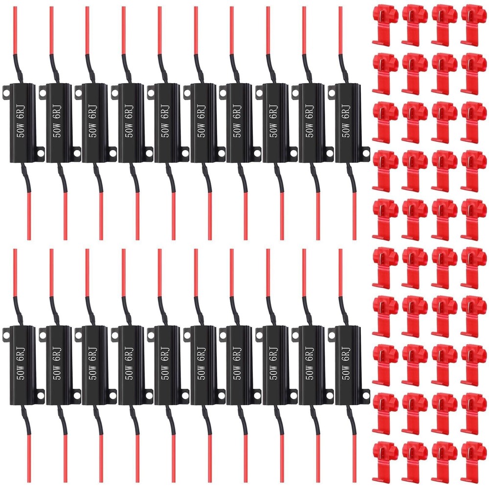 20pcs Load Resistor 50w 6rj LED Decoder Fix Error Code Hyper Flash Turn Signal