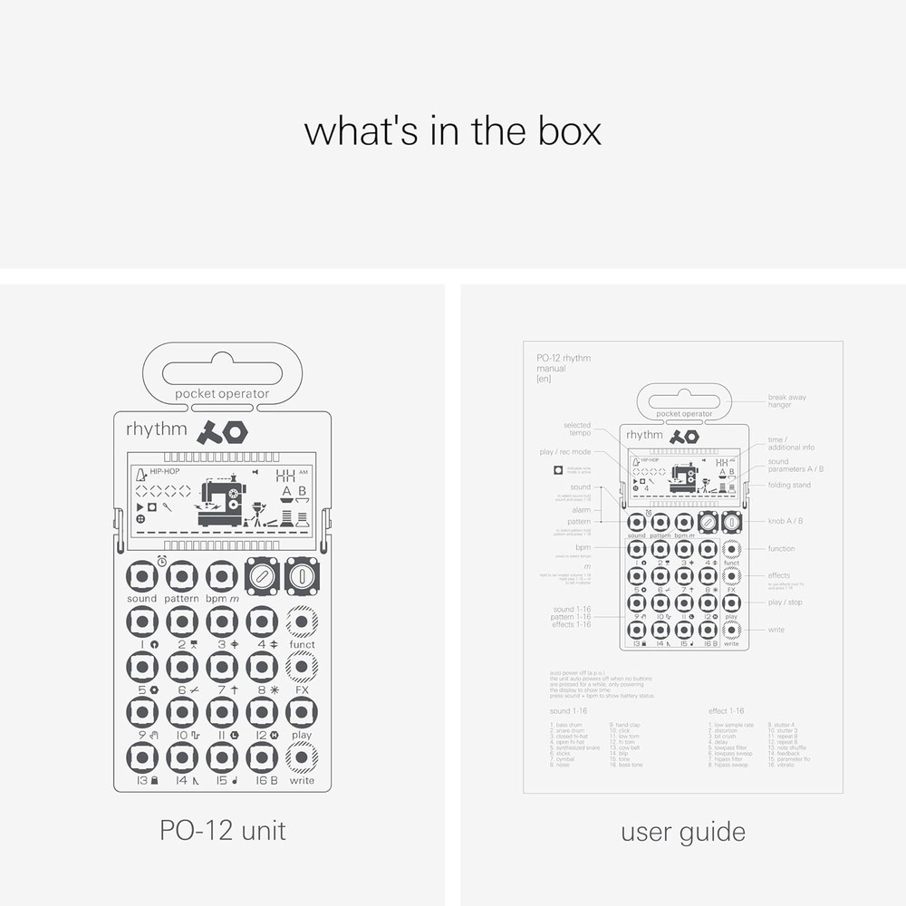 pocket operator PO-12 rhythm, drum machine and sequencer ...