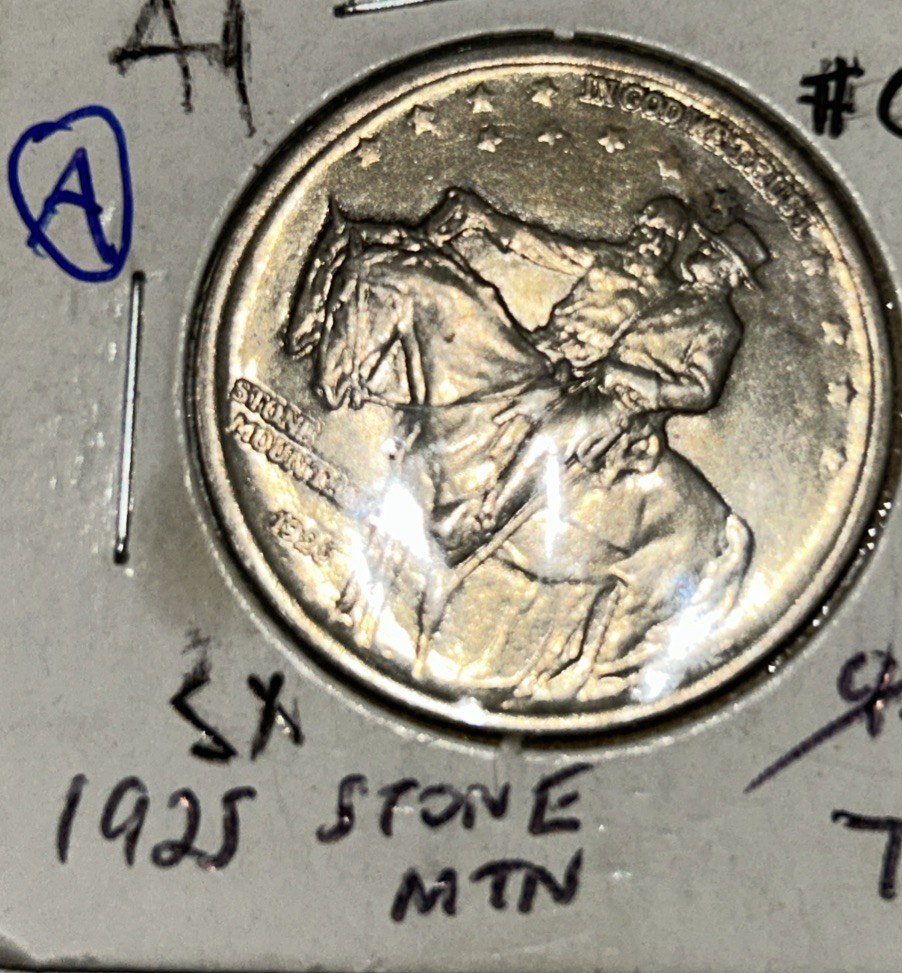 1925 Natural Commem memorial Southern soldier; Silver Half $ Borderline Uncirc