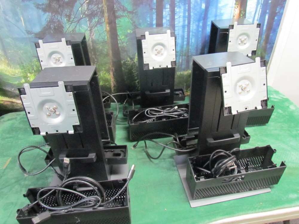 FIVE DELL OPTIPLEX SMALL FORM FACTOR (SFF) STAND OSS21 w CABLES AND CABLE COVER