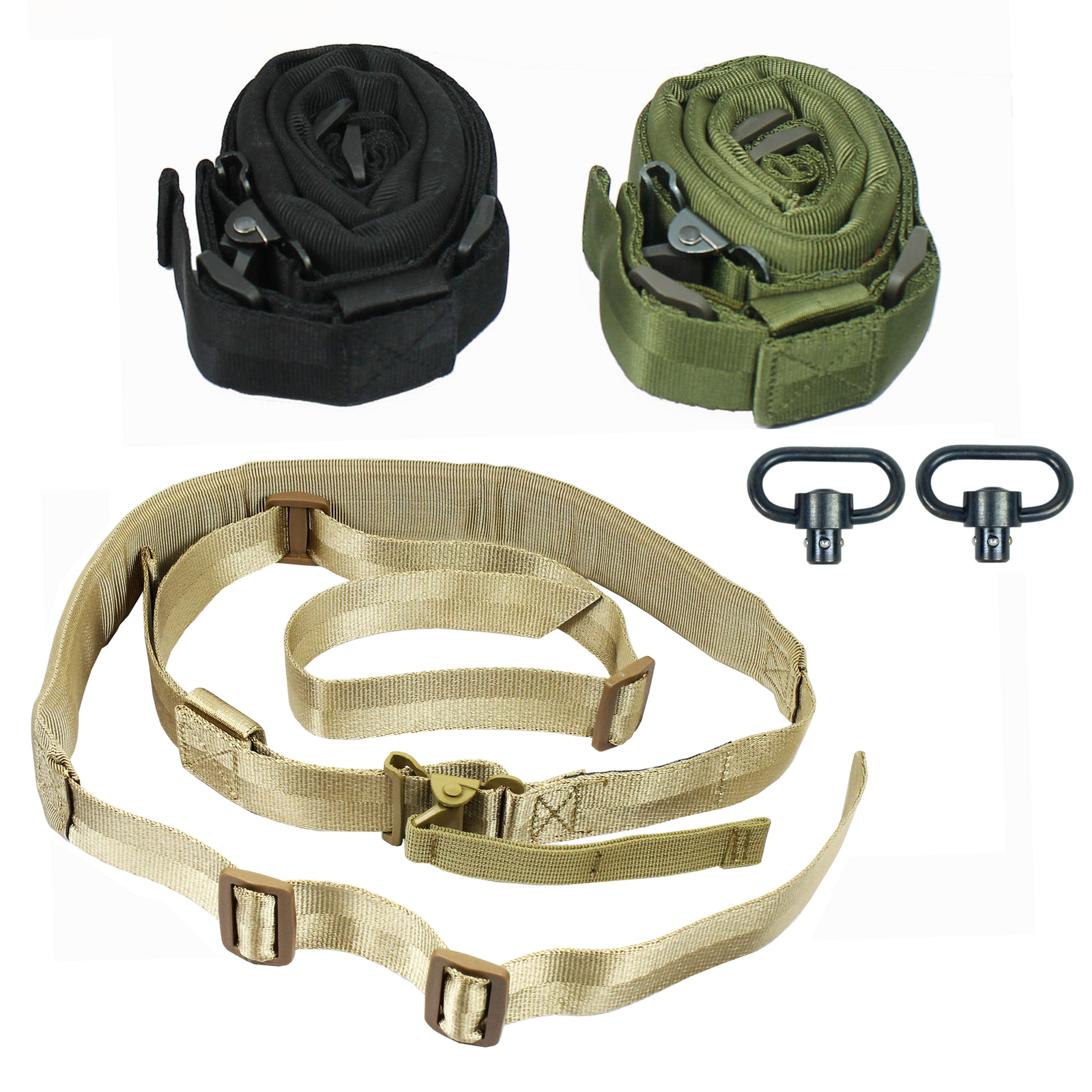 West Lake Wide Padded Quick Adjust QD 2 point Rifle Sling with Push-on QD Swivel